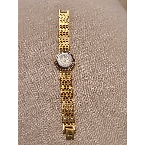 ESQ Gold Tone ladies, Link Quartz Watch W/Stones main image 8
